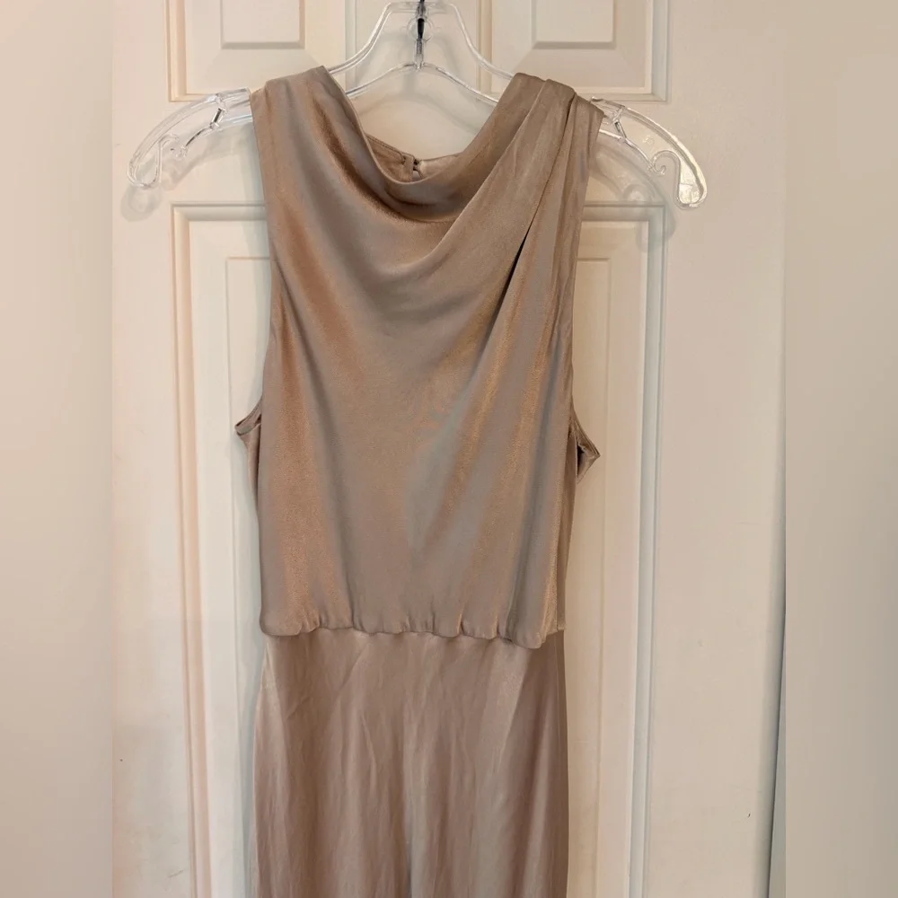 Shona Joy La Lune High Neck Midi Dress – Gold, Cocktail, Evening, Elegant, Sz 4 - Picture 8 of 16